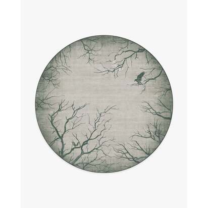 Moonshadows Grey Flatwoven Rug - 245 Round cm - Rug + Cushioned Pad System