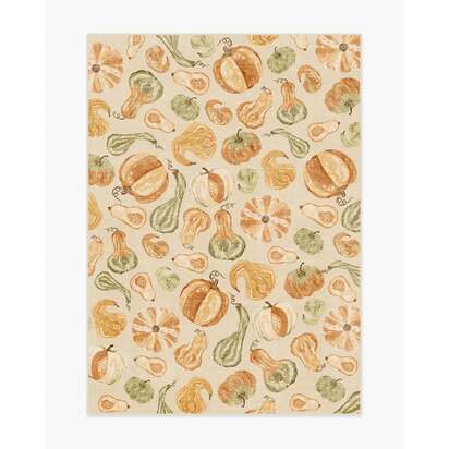 Harvest Veggies Cream Multicolour Flatwoven Rug - 150 x 215 cm - Rug + Pad System