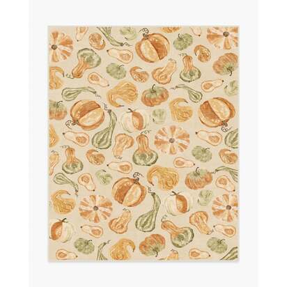 Harvest Veggies Cream Multicolour Flatwoven Rug - 245 x 305 cm - Rug + Pad System
