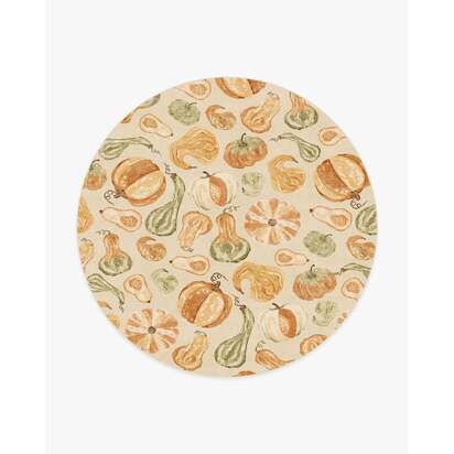 Harvest Veggies Cream Multicolour Flatwoven Rug - 60 x 90 cm - Rug + Cushioned Pad System