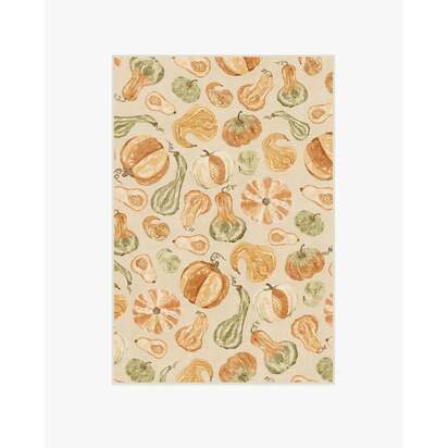 Harvest Veggies Cream Multicolour Flatwoven Rug - 120 x 185 cm - Rug + Cushioned Pad System