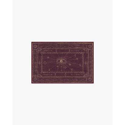 Velith Burgundy Flatwoven Rug - 60 x 90 cm - Rug + Pad System