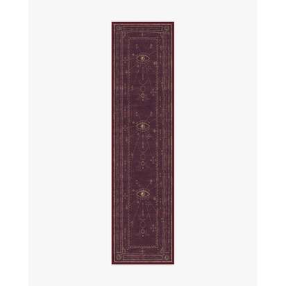 Velith Burgundy Flatwoven Rug - 75 x 305 cm - Rug + Pad System