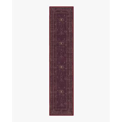 Velith Burgundy Flatwoven Rug - 75 x 365 cm - Rug + Pad System