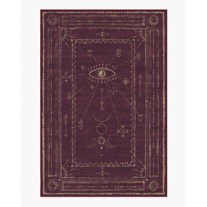 Velith Burgundy Flatwoven Rug - 200 x 290 cm - Rug + Pad System