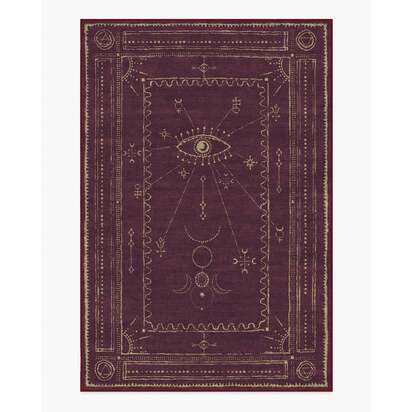Velith Burgundy Flatwoven Rug - 185 x 275 cm - Rug + Cushioned Pad System
