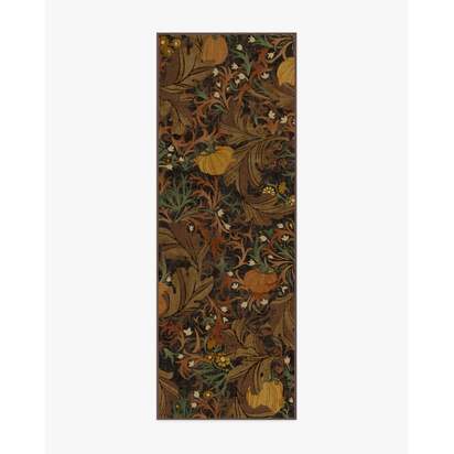 Autumn Canopy Dark Wood Flatwoven Rug - 75 x 215 cm - Rug + Pad System