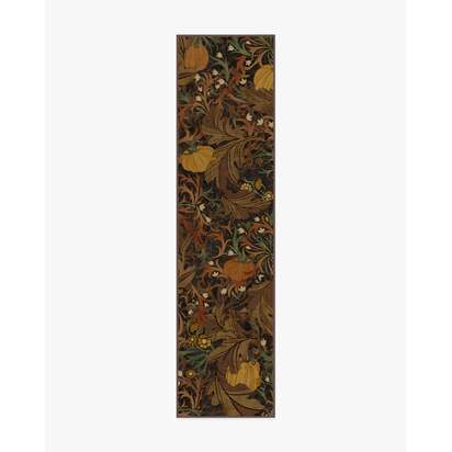 Autumn Canopy Dark Wood Flatwoven Rug - 75 x 305 cm - Rug + Pad System