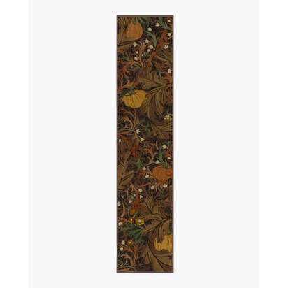 Autumn Canopy Dark Wood Flatwoven Rug - 75 x 365 cm - Rug + Pad System
