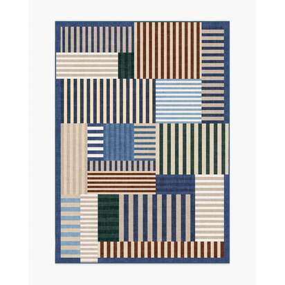 Maritime Multicolour Flatwoven Rug - 150 x 215 cm - Rug + Pad System