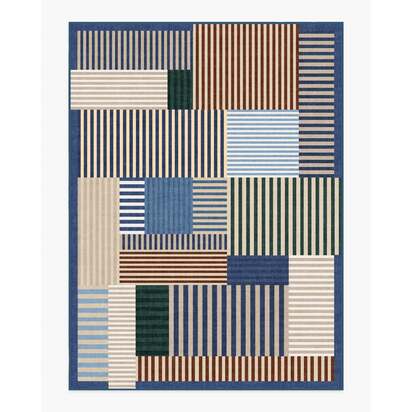 Maritime Multicolour Flatwoven Rug - 275 x 365 cm - Rug + Cushioned Pad System