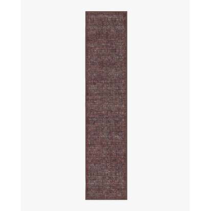 Sierra Charcoal & Burgundy Flatwoven Rug - 75 x 365 cm - Rug + Pad System