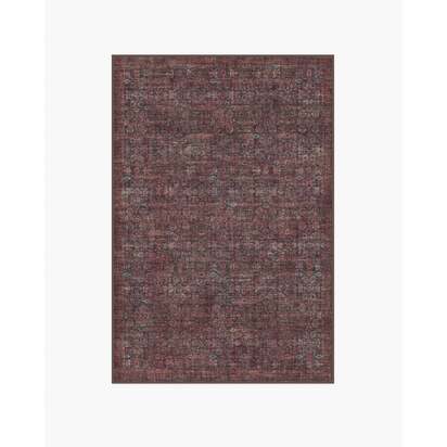 Sierra Charcoal & Burgundy Flatwoven Rug - 120 x 185 cm - Rug + Pad System