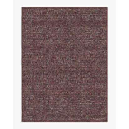 Sierra Charcoal & Burgundy Flatwoven Rug - 275 x 365 cm - Rug + Pad System