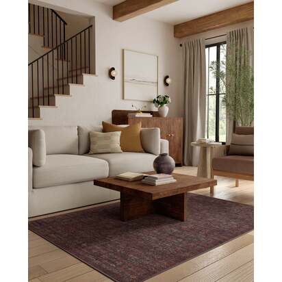 Sierra Charcoal & Burgundy Rug - 305 x 425 cm - All-In-One Rug