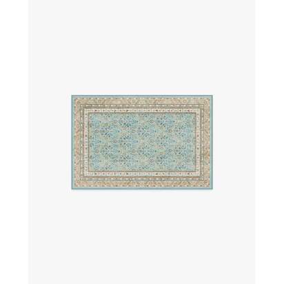 Eleanor Blue & Sand Flatwoven Rug - 60 x 90 cm - Rug + Pad System