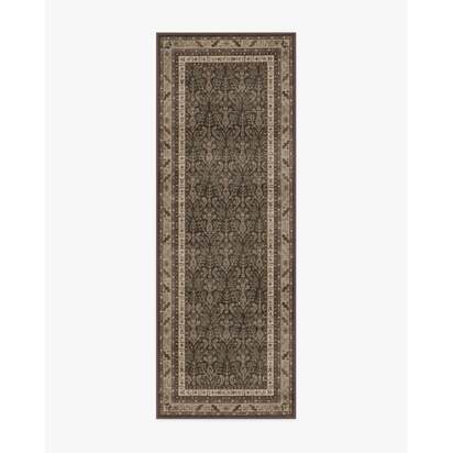 Eleanor Dark Wood Flatwoven Rug - 75 x 215 cm - Rug + Cushioned Pad System