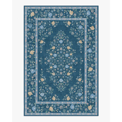 Emmeline Blue Multicolour Flatwoven Rug - 200 x 290 cm - Rug + Pad System