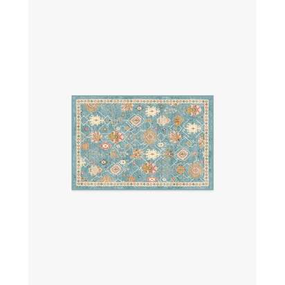 Samara Blue Flatwoven Rug - 60 x 90 cm - Rug + Pad System
