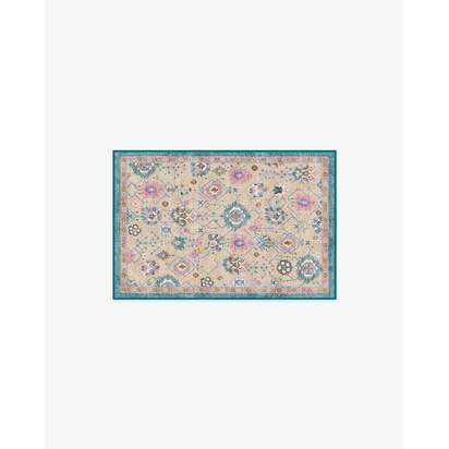 Samara Soft Grey Flatwoven Rug - 60 x 90 cm - Rug + Cushioned Pad System