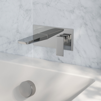 Harbour Status Wall Mounted Bath Mixer Tap - Chrome