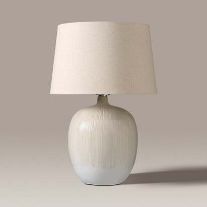 Greta Natural and Cream Textured Ceramic Table Lamp - Home Accessories - The Cotswold Company