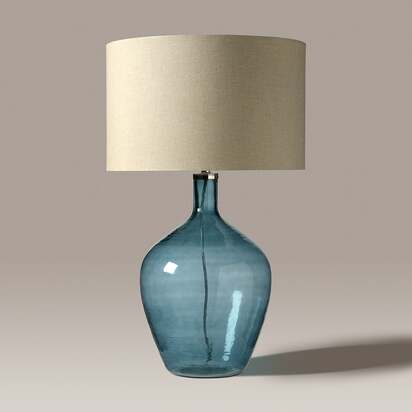 Elliot Glass Table Lamp Blue - Home Accessories - The Cotswold Company