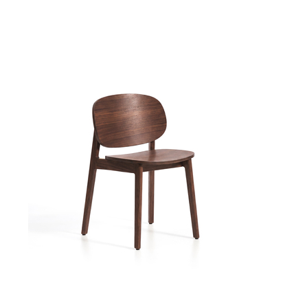 Ludara oak veneer chair with walnut finish