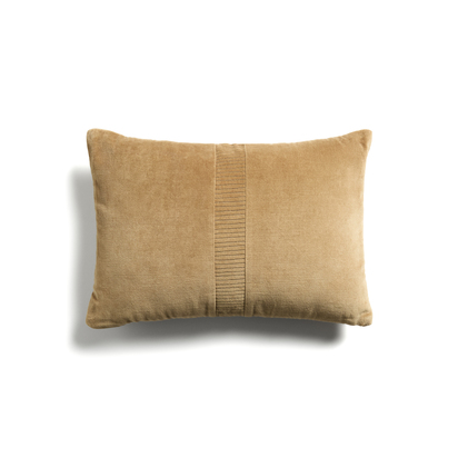 Tavre beige velvet cushion cover with embroidered detailing 40 x 60 cm
