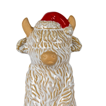 Merry Moo Ceramic Cow Ornament