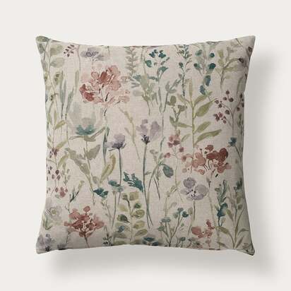 Wildfields Print Cushion - Multi 43x43cm - Home Accessories - The Cotswold Company
