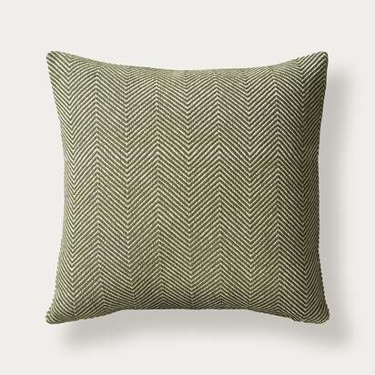 Herringbone Woven Cushion Green - Home Accessories - The Cotswold Company