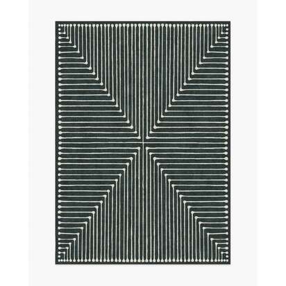 Inkdrop Charcoal Flatwoven Rug by Jonathan Adler - 75 x 365 cm - Rug + Pad System