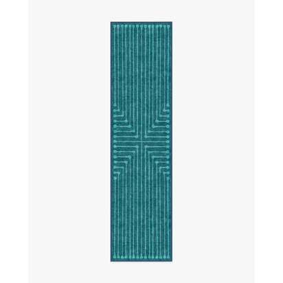 Inkdrop Blue & Teal Rug by Jonathan Adler - 75 x 305 cm - All-In-One Rug