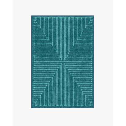Inkdrop Blue & Teal Rug by Jonathan Adler - 120 x 185 cm - All-In-One Rug