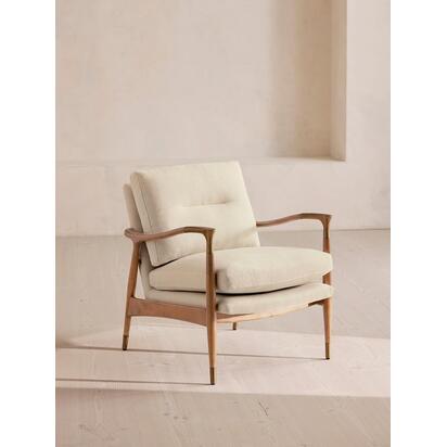 Theodore Oak Armchair, Linen, Bisque