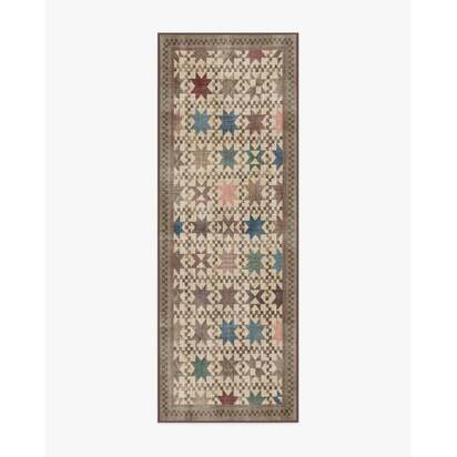 Calloway Brown Multicolour Flatwoven Rug - 60 x 90 cm - Rug + Pad System
