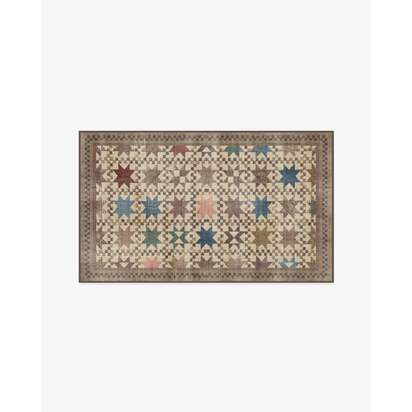 Calloway Brown Multicolour Flatwoven Rug - 90 x 150 cm - Rug + Pad System