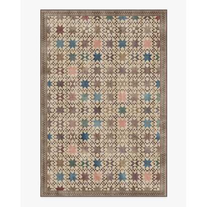 Calloway Brown Multicolour Flatwoven Rug - 185 x 275 cm - Rug + Pad System
