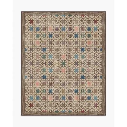 Calloway Brown Multicolour Flatwoven Rug - 245 x 305 cm - Rug + Pad System