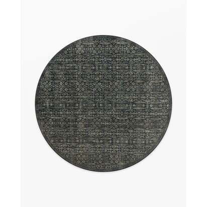 Sierra Soft Black Flatwoven Rug - 245 Round cm - Rug + Pad System