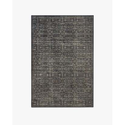Sierra Soft Black Flatwoven Rug - 120 x 185 cm - Rug + Cushioned Pad System
