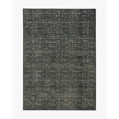 Sierra Soft Black Flatwoven Rug - 150 x 215 cm - Rug + Cushioned Pad System