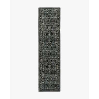 Sierra Soft Black Flatwoven Rug - 245 x 305 cm - Rug + Cushioned Pad System