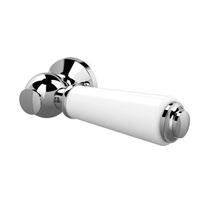 Butler & Rose White Ceramic Handle WC Lever - Chrome
