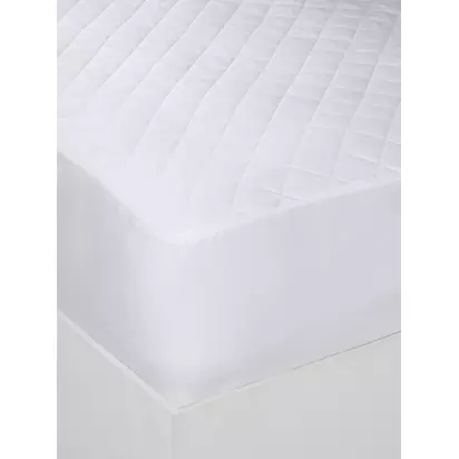 John Lewis Natural Cotton Quilted Mattress Protector White | W120 x L190