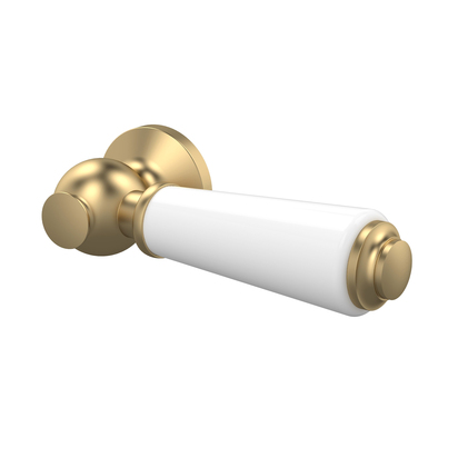 Butler & Rose White Ceramic Handle WC Lever - Brushed Brass