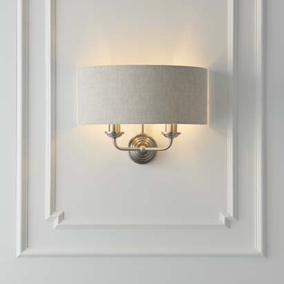 Highclere 2 Light Wall Light Brushed Chrome