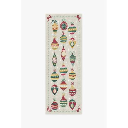 Festive Garland Holiday Shortbread Flatwoven Rug - 75 x 215 cm - Rug + Cushioned Pad System