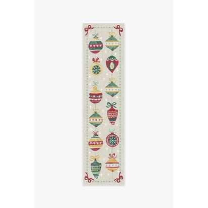 Festive Garland Holiday Shortbread Flatwoven Rug - 75 x 305 cm - Rug + Cushioned Pad System